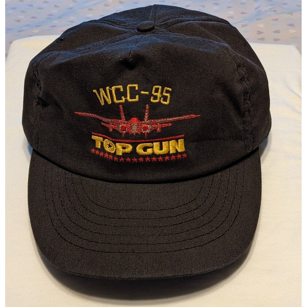 Vintage Top Gun WCC-95 Snapback Hat F-14 Tomcat Cap Black Rare Made in USA Jay R